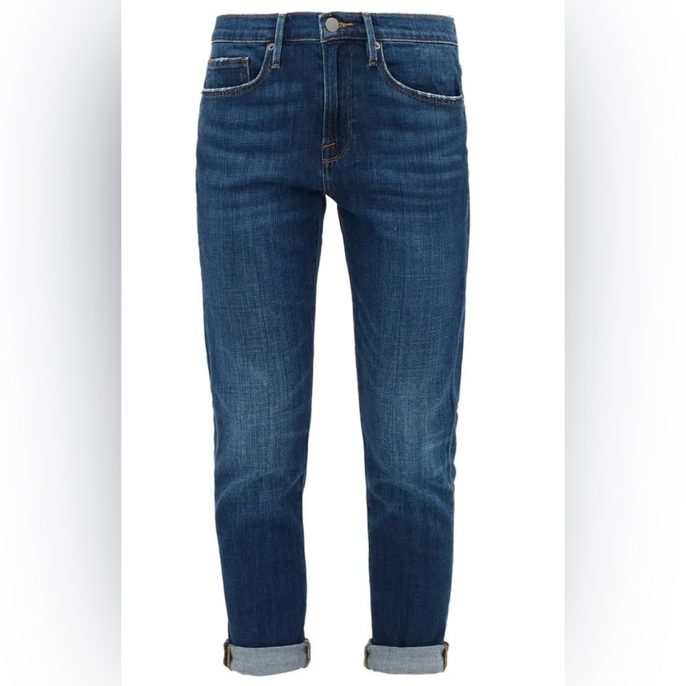 FRAME - Le Beau Cropped Slim-Leg Jeans - Dark Wash - Size 25 Waist